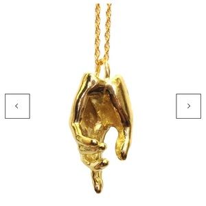 Gold Brass Hand Verameat Necklace